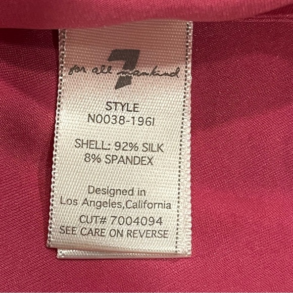 7 For All Mankind Pink Silk Halter Neck Top - Picture 5 of 7